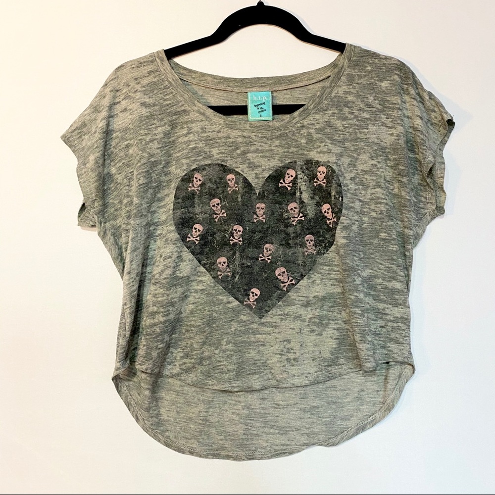 Skull heart cotton shirt
